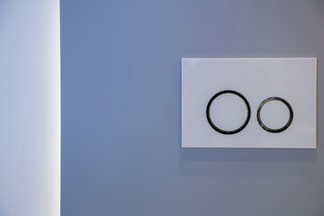 The flush button on a smart toilet