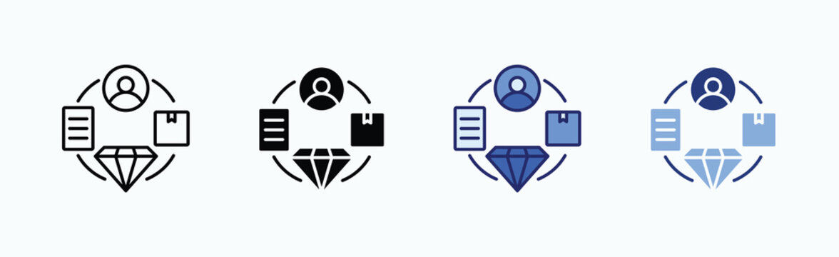 Value chain Icon Sheet Multiple Style Collection Isolated Vector