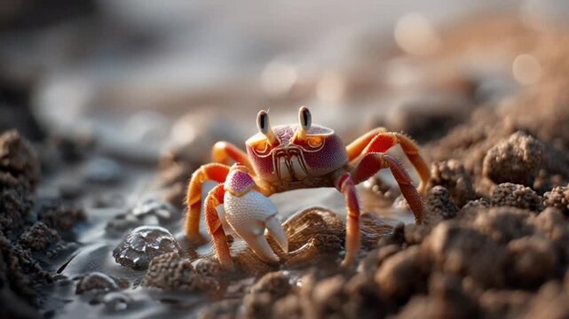 Babykrebs krabbelt langsam