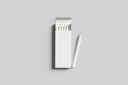 Blank Box Pencil Mockup 