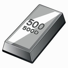 Shiny silver bar illustration with smooth reflections