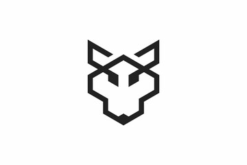 Fototapeta premium Head Wolf Home Logo 