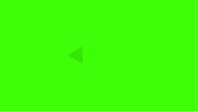Four left-pointing gray triangles on bright green background