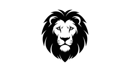 Majestic lion's face illustration showcasing mane and facial features in black and white, © sajjadhossain