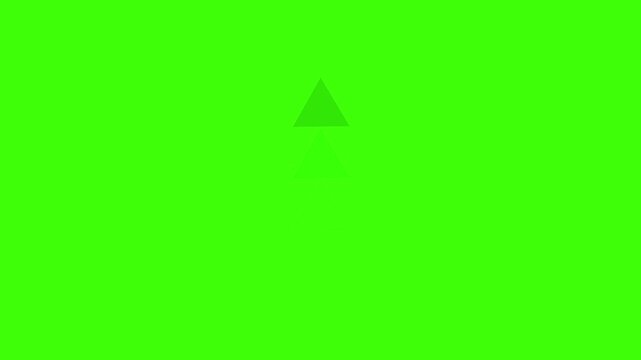 Three ascending green triangles on bright green background