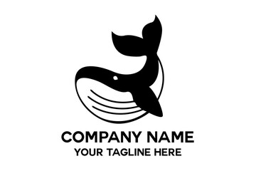 Obraz premium big and simple whale logo vector