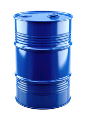 Glossy blue metal drum, isolated