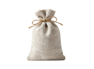 A rustic burlap sack tied with twine, ideal for organic or vintage-themed projects.