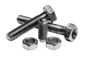 Close-up of two bolts and nuts