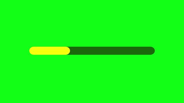 Progress bar animation, time limit, reverse loading showing time running out, 4K video green screen