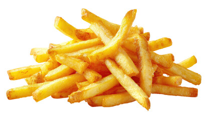 Crispy golden french fries piled high