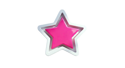 Obraz premium Pink Star with White Outline