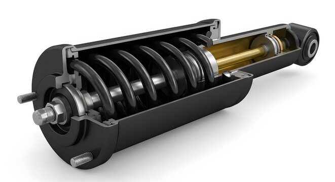 Cut out shock absorber on white background