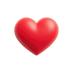 A vibrant, glossy, 3D red heart