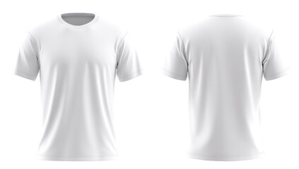 Front and back view of a plain white t-shirt (3)