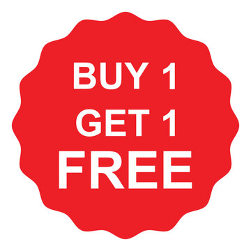 buy 1 get 1 free bonus special offer promotion icon vector