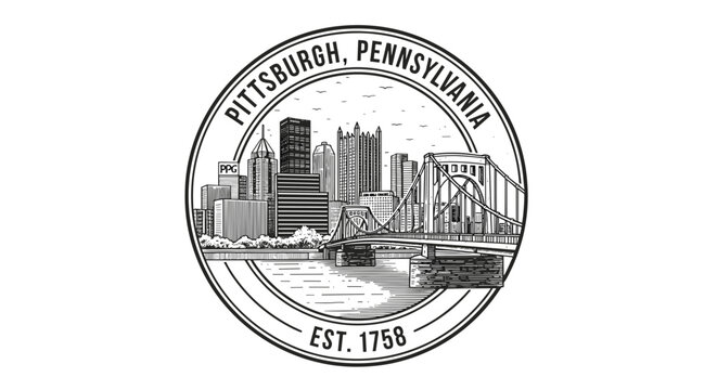 Vintage Style Pittsburgh Pennsylvania Seal or Stamp