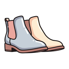 Stylish Two-Tone Ankle Boots with Modern Design, Casual and Trendy Footwear for Fashionable Looks