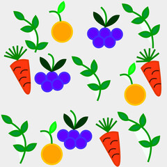 Obraz premium set of fruits and vegetables