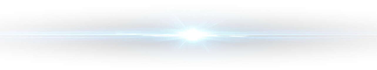 Futuristic golden neon light streak with radiant glow, shining energy beam, and horizontal flare overlay on transparent background