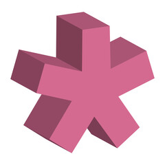 Obraz premium 3D Asterisk Star Symbol Icon Pink transparent background