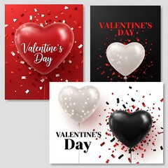 Celebrating valentine's day with heart balloons