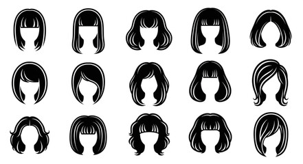 Collection of diverse black hairstyles and haircuts for women.