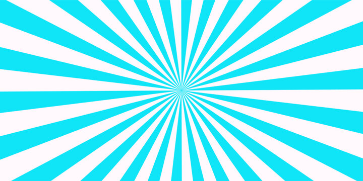 Illustration of cyan blue and white rays from the middle