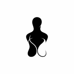 Abstract Human Silhouette with Flowing Lines.