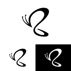 Butterfly conceptual simple icon. Logo vector illustration