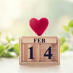 Valentine's day calendar heart
