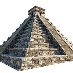 Iconic stepped pyramid with multiple levels, clear sky background is removed