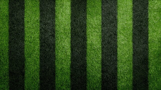 Aerial view of a football field showcasing alternating light and dark green grass stripes, highlighting the mowing pattern with a seamless, high-detail texture and natural lighting