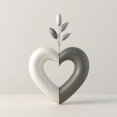 Heart Shape Made of Leaves &ndash; Nature Love Green Art