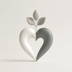 white heart on a white background