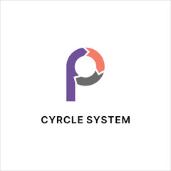 initial letter P Circle System Logo Vector Icon Modern Abstract Branding Design