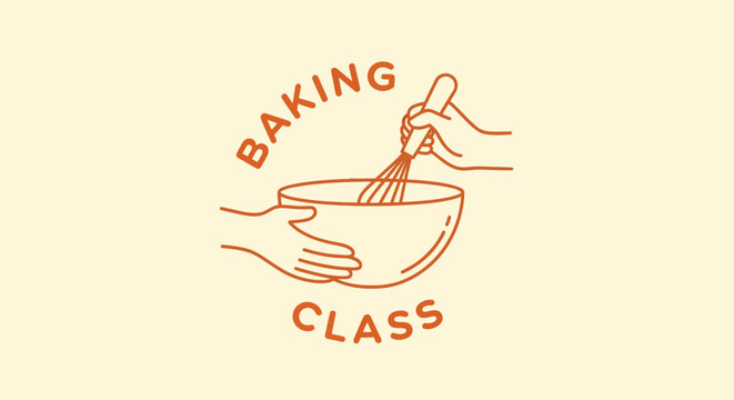 Hands preparing dough in a bowl with a whisk for a baking class.