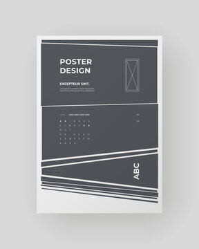 Modern Minimalist Poster with Cracked Geometry, Swiss Design Vector Templates for Branding and Social Media Advertisements