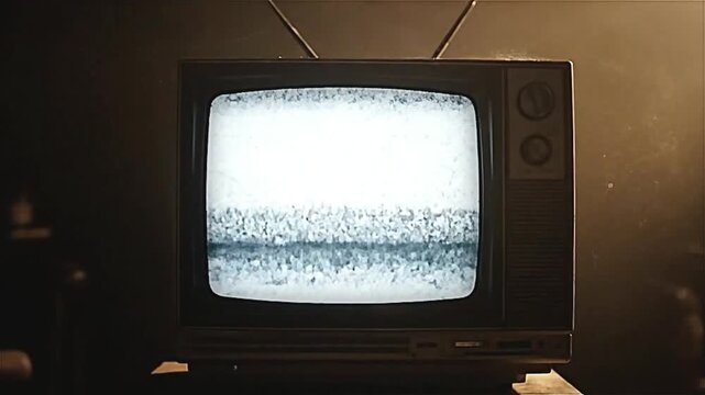 Old TV zoom. Noise TV. Static television