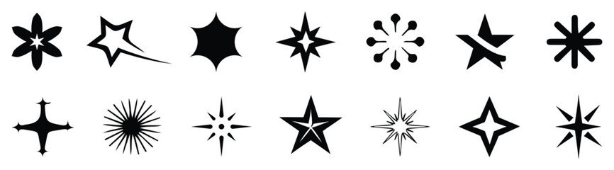 Obraz premium star icon. Sparkle star icons set .Star vector icons. Set of star symbols isolated. Shine sparkle icon. Vector blink star. Sparkle vector icons set .