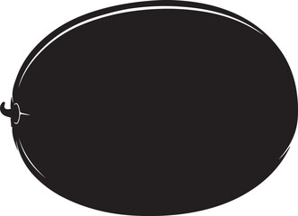 Silhouette of a Melon Fruit Isolated on White Background, Simple Black and White Vector Graphic