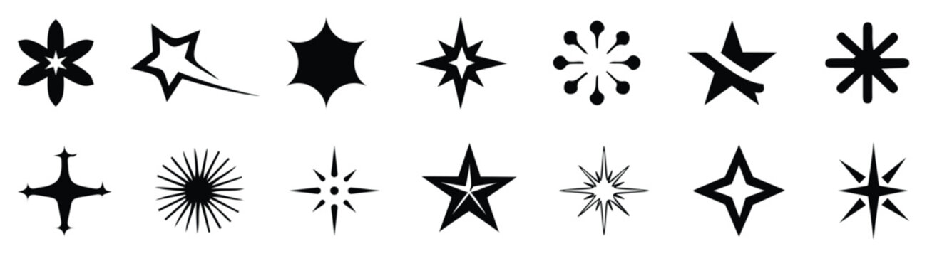 star icon. Sparkle star icons set .Star vector icons. Set of star symbols isolated. Shine sparkle icon. Vector blink star. Sparkle vector icons set .