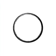 Simple black ring of rough texture, centered on a white background