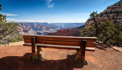 wooden bench in the grand canyon national park