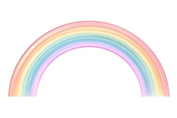 Rendered illustration of a rainbow arc against a clean white background