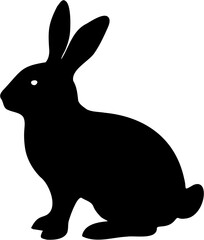rabbit silhouette vector illustration, isolated on white