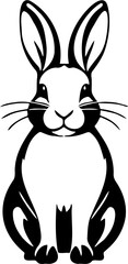 rabbit silhouette vector illustration, isolated on white