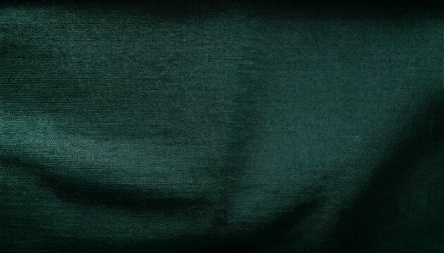 blank uncoated canvas or scrim for background long and wide panoramic banner background from rough linen dark green cloth or burlap