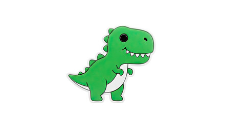 Fototapeta premium Cute Green Cartoon Dinosaur