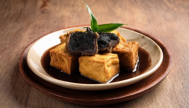 Javanese Traditional Snack Named Tahu Petis Fried Tofu With Petis Or Black Shrimp Paste